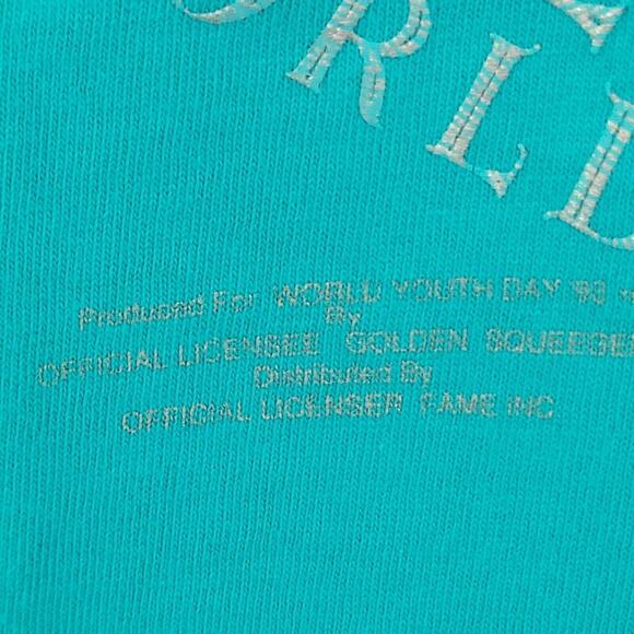 World Youth Day 1993 T Shirt Adult XL 90s Fruit of the Loom Made USA Blue VTG - Picture 3 of 10